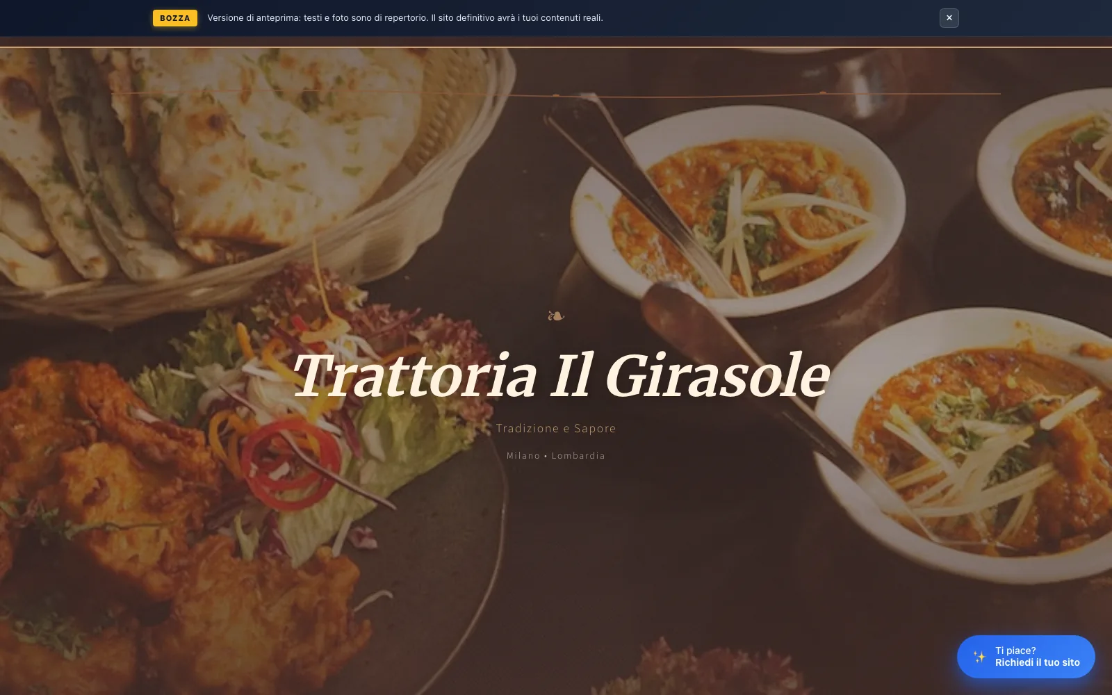 Anteprima sito Trattoria Il Girasole